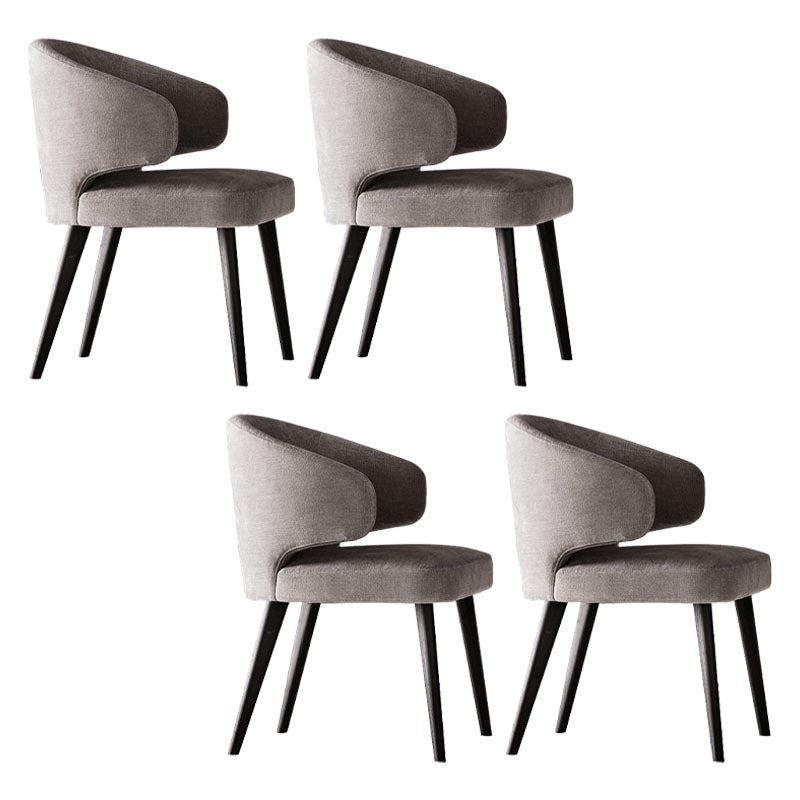 Contemporary Steel Dining Arm Chair Wingback Side Furniture Single in Matte Finish Grey 4 Piece Set Clearhalo 'Dining Chairs' 'Dining Tables & Seating' 'dining_chair' 'furn' 'furn_dining_chair' 'Furniture' 'Kitchen & Dining Furniture' 5303536
