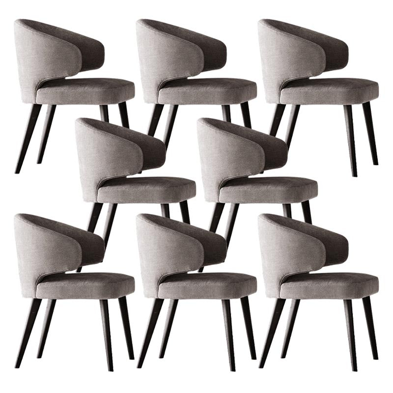 Contemporary Steel Dining Arm Chair Wingback Side Furniture Single in Matte Finish Grey 8 Piece Set Clearhalo 'Dining Chairs' 'Dining Tables & Seating' 'dining_chair' 'furn' 'furn_dining_chair' 'Furniture' 'Kitchen & Dining Furniture' 5303541