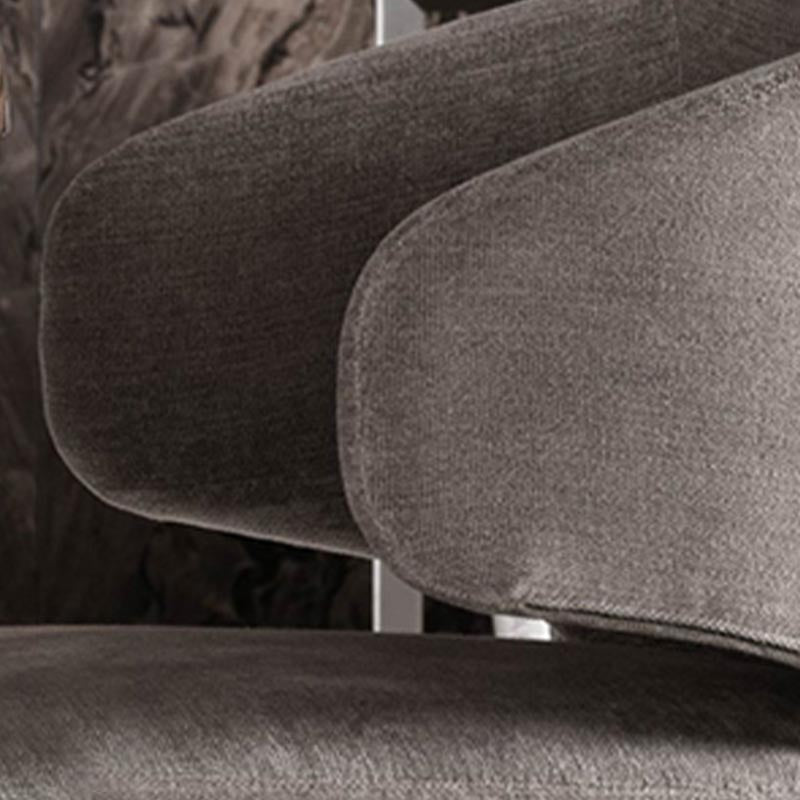 Contemporary Steel Dining Arm Chair Wingback Side Furniture Single in Matte Finish Clearhalo 'Dining Chairs' 'Dining Tables & Seating' 'dining_chair' 'furn' 'furn_dining_chair' 'Furniture' 'Kitchen & Dining Furniture' 5303542