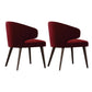 Contemporary Steel Dining Arm Chair Wingback Side Furniture Single in Matte Finish Red 2 Piece Set Clearhalo 'Dining Chairs' 'Dining Tables & Seating' 'dining_chair' 'furn' 'furn_dining_chair' 'Furniture' 'Kitchen & Dining Furniture' 5303543
