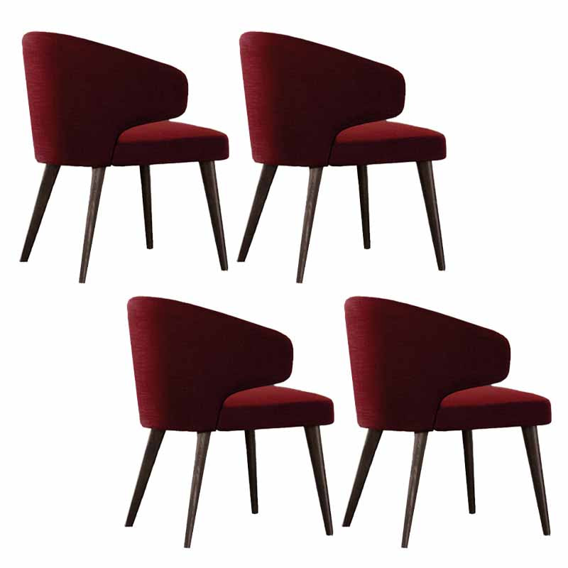 Contemporary Steel Dining Arm Chair Wingback Side Furniture Single in Matte Finish Red 4 Piece Set Clearhalo 'Dining Chairs' 'Dining Tables & Seating' 'dining_chair' 'furn' 'furn_dining_chair' 'Furniture' 'Kitchen & Dining Furniture' 5303546