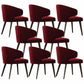 Contemporary Steel Dining Arm Chair Wingback Side Furniture Single in Matte Finish Red 8 Piece Set Clearhalo 'Dining Chairs' 'Dining Tables & Seating' 'dining_chair' 'furn' 'furn_dining_chair' 'Furniture' 'Kitchen & Dining Furniture' 5303550