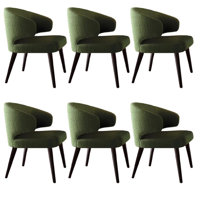 Contemporary Steel Dining Arm Chair Wingback Side Furniture Single in Matte Finish Green 6 Piece Set Clearhalo 'Dining Chairs' 'Dining Tables & Seating' 'dining_chair' 'furn' 'furn_dining_chair' 'Furniture' 'Kitchen & Dining Furniture' 5303556