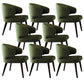 Contemporary Steel Dining Arm Chair Wingback Side Furniture Single in Matte Finish Green 8 Piece Set Clearhalo 'Dining Chairs' 'Dining Tables & Seating' 'dining_chair' 'furn' 'furn_dining_chair' 'Furniture' 'Kitchen & Dining Furniture' 5303558