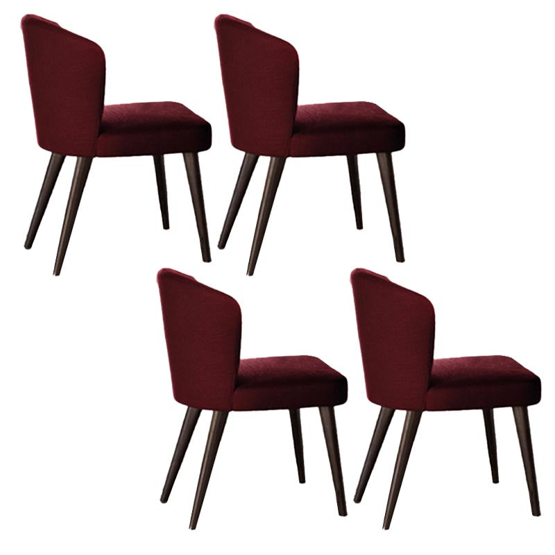 Contemporary Steel Dining Arm Chair Wingback Side Furniture Single in Matte Finish Red Brown 4 Piece Set Clearhalo 'Dining Chairs' 'Dining Tables & Seating' 'dining_chair' 'furn' 'furn_dining_chair' 'Furniture' 'Kitchen & Dining Furniture' 5303561