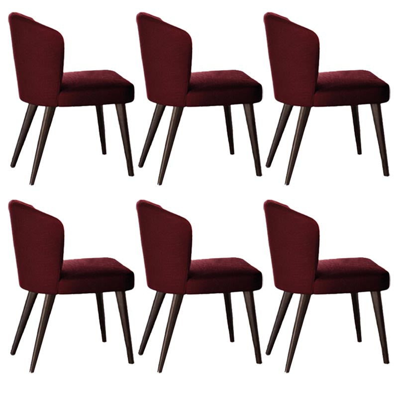 Contemporary Steel Dining Arm Chair Wingback Side Furniture Single in Matte Finish Red Brown 6 Piece Set Clearhalo 'Dining Chairs' 'Dining Tables & Seating' 'dining_chair' 'furn' 'furn_dining_chair' 'Furniture' 'Kitchen & Dining Furniture' 5303562