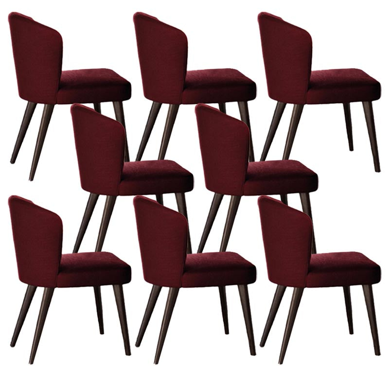 Contemporary Steel Dining Arm Chair Wingback Side Furniture Single in Matte Finish Red Brown 8 Piece Set Clearhalo 'Dining Chairs' 'Dining Tables & Seating' 'dining_chair' 'furn' 'furn_dining_chair' 'Furniture' 'Kitchen & Dining Furniture' 5303563