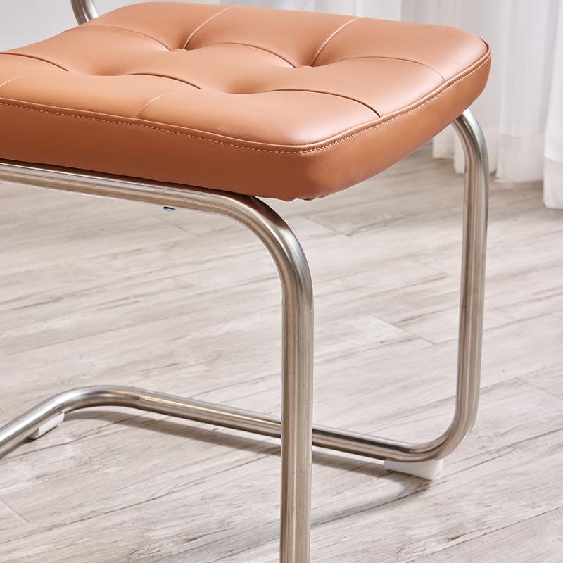 Riet terug eetkamerstoel eigentijdse zijstoel met zilveren been