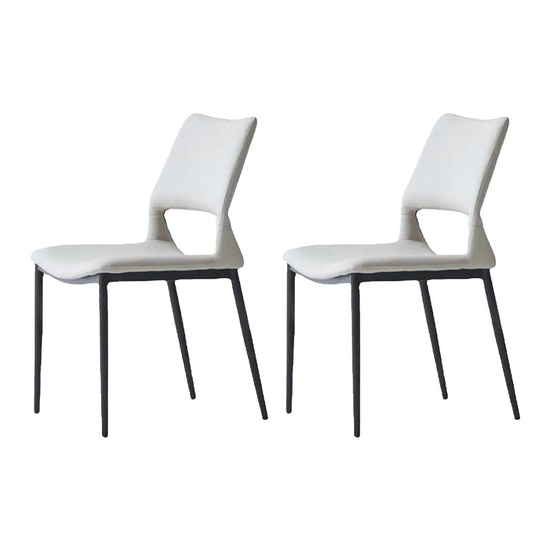 Armless Dining Chairs Contemporary Open Back Dining Side Upholstered Furniture Grey 2 Piece Set Clearhalo 'Dining Chairs' 'Dining Tables & Seating' 'dining_chair' 'furn' 'furn_dining_chair' 'Furniture' 'Kitchen & Dining Furniture' 5303590