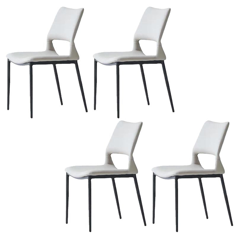 Armless Dining Chairs Contemporary Open Back Dining Side Upholstered Furniture Grey 4 Piece Set Clearhalo 'Dining Chairs' 'Dining Tables & Seating' 'dining_chair' 'furn' 'furn_dining_chair' 'Furniture' 'Kitchen & Dining Furniture' 5303591