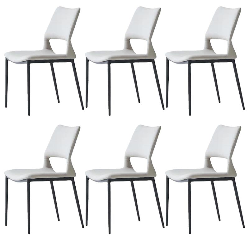 Armless Dining Chairs Contemporary Open Back Dining Side Upholstered Furniture Grey 6 Piece Set Clearhalo 'Dining Chairs' 'Dining Tables & Seating' 'dining_chair' 'furn' 'furn_dining_chair' 'Furniture' 'Kitchen & Dining Furniture' 5303594