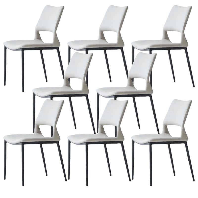 Armless Dining Chairs Contemporary Open Back Dining Side Upholstered Furniture Grey 8 Piece Set Clearhalo 'Dining Chairs' 'Dining Tables & Seating' 'dining_chair' 'furn' 'furn_dining_chair' 'Furniture' 'Kitchen & Dining Furniture' 5303595