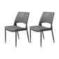 Armless Dining Chairs Contemporary Open Back Dining Side Upholstered Furniture Dark Gray 2 Piece Set Clearhalo 'Dining Chairs' 'Dining Tables & Seating' 'dining_chair' 'furn' 'furn_dining_chair' 'Furniture' 'Kitchen & Dining Furniture' 5303598
