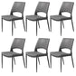 Armless Dining Chairs Contemporary Open Back Dining Side Upholstered Furniture Dark Gray 6 Piece Set Clearhalo 'Dining Chairs' 'Dining Tables & Seating' 'dining_chair' 'furn' 'furn_dining_chair' 'Furniture' 'Kitchen & Dining Furniture' 5303603