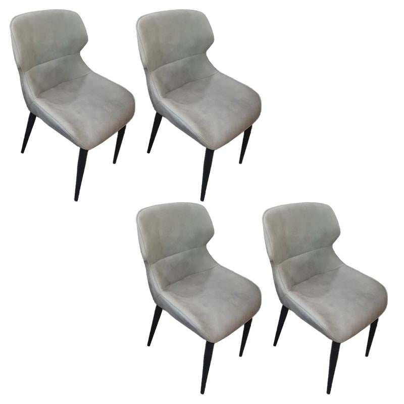 Upholstered Dining Side Chair Leather Dining Chair for Dining Room Grey 4 Piece Set Clearhalo 'Dining Chairs' 'Dining Tables & Seating' 'dining_chair' 'furn' 'furn_dining_chair' 'Furniture' 'Kitchen & Dining Furniture' 5303619