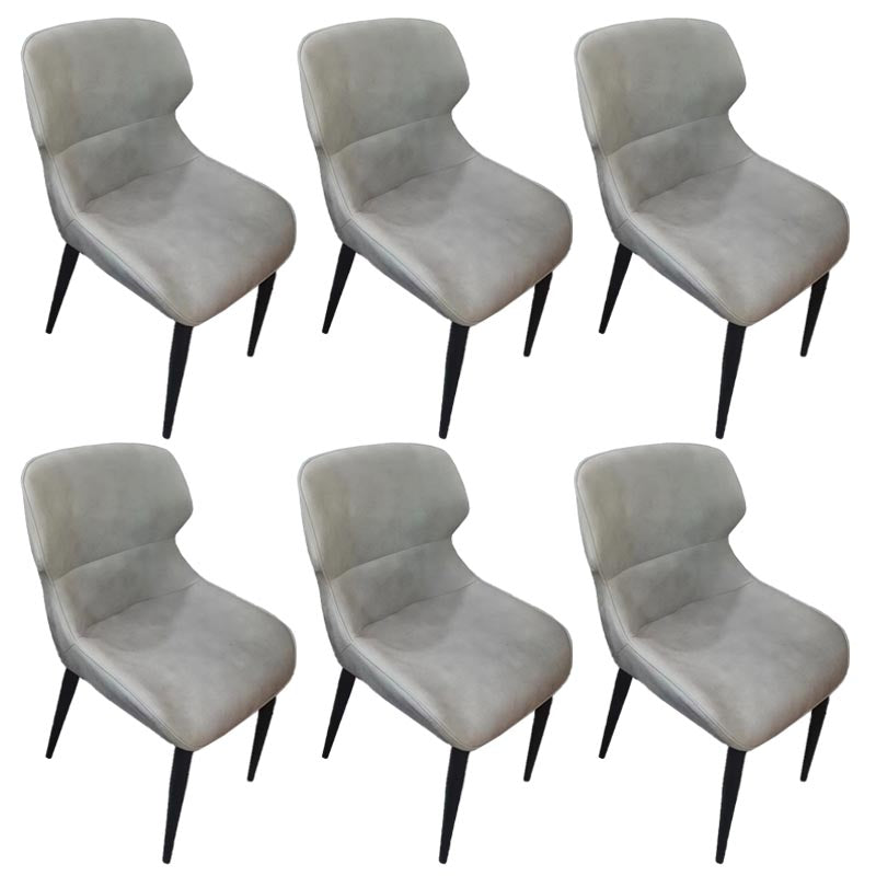 Upholstered Dining Side Chair Leather Dining Chair for Dining Room Grey 6 Piece Set Clearhalo 'Dining Chairs' 'Dining Tables & Seating' 'dining_chair' 'furn' 'furn_dining_chair' 'Furniture' 'Kitchen & Dining Furniture' 5303621