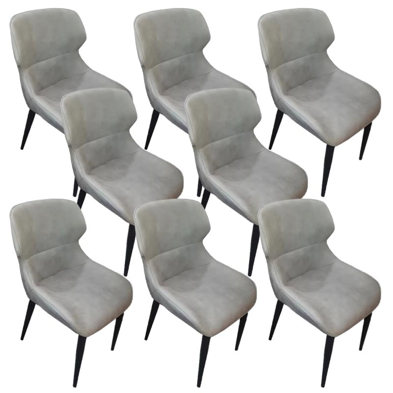 Upholstered Dining Side Chair Leather Dining Chair for Dining Room Grey 8 Piece Set Clearhalo 'Dining Chairs' 'Dining Tables & Seating' 'dining_chair' 'furn' 'furn_dining_chair' 'Furniture' 'Kitchen & Dining Furniture' 5303624