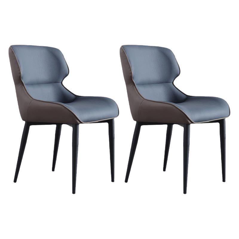 Upholstered Dining Side Chair Leather Dining Chair for Dining Room Blue 2 Piece Set Clearhalo 'Dining Chairs' 'Dining Tables & Seating' 'dining_chair' 'furn' 'furn_dining_chair' 'Furniture' 'Kitchen & Dining Furniture' 5303625