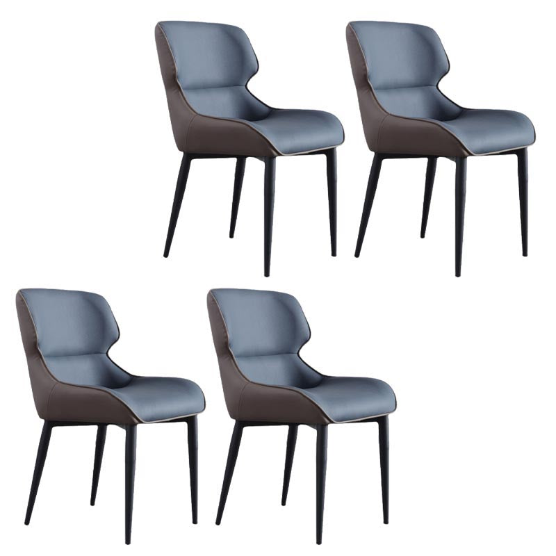 Upholstered Dining Side Chair Leather Dining Chair for Dining Room Blue 4 Piece Set Clearhalo 'Dining Chairs' 'Dining Tables & Seating' 'dining_chair' 'furn' 'furn_dining_chair' 'Furniture' 'Kitchen & Dining Furniture' 5303627