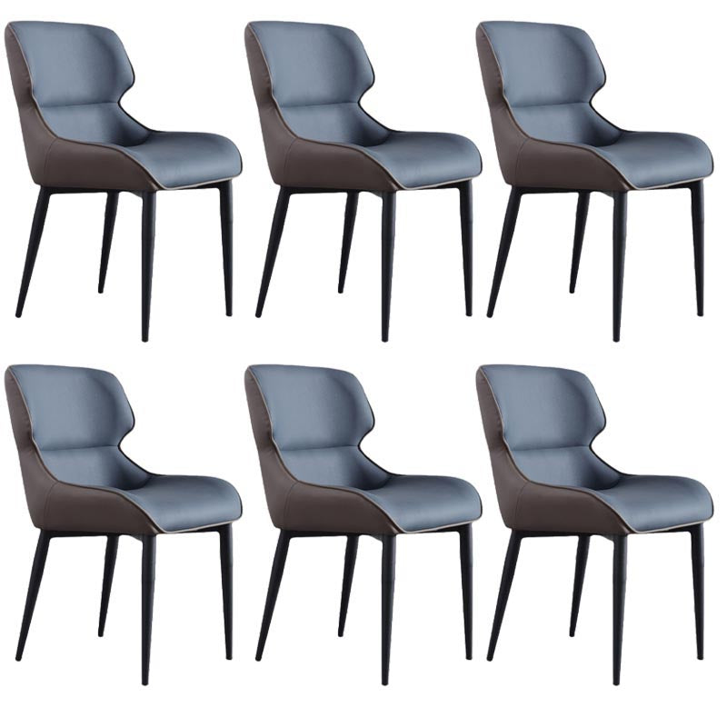 Upholstered Dining Side Chair Leather Dining Chair for Dining Room Blue 6 Piece Set Clearhalo 'Dining Chairs' 'Dining Tables & Seating' 'dining_chair' 'furn' 'furn_dining_chair' 'Furniture' 'Kitchen & Dining Furniture' 5303630