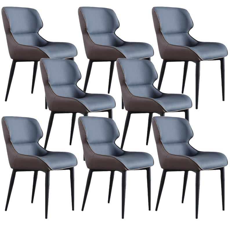 Upholstered Dining Side Chair Leather Dining Chair for Dining Room Blue 8 Piece Set Clearhalo 'Dining Chairs' 'Dining Tables & Seating' 'dining_chair' 'furn' 'furn_dining_chair' 'Furniture' 'Kitchen & Dining Furniture' 5303632