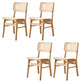 Solid Wood Side Chair Traditional Rattan Dining Chair with Wood Base Wood 4 Piece Set Clearhalo 'Dining Chairs' 'Dining Tables & Seating' 'dining_chair' 'furn' 'furn_dining_chair' 'Furniture' 'Kitchen & Dining Furniture' 5303650