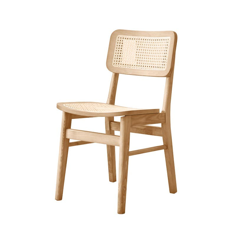 Solid Wood Side Chair Traditional Rattan Dining Chair with Wood Base Clearhalo 'Dining Chairs' 'Dining Tables & Seating' 'dining_chair' 'furn' 'furn_dining_chair' 'Furniture' 'Kitchen & Dining Furniture' 5303671