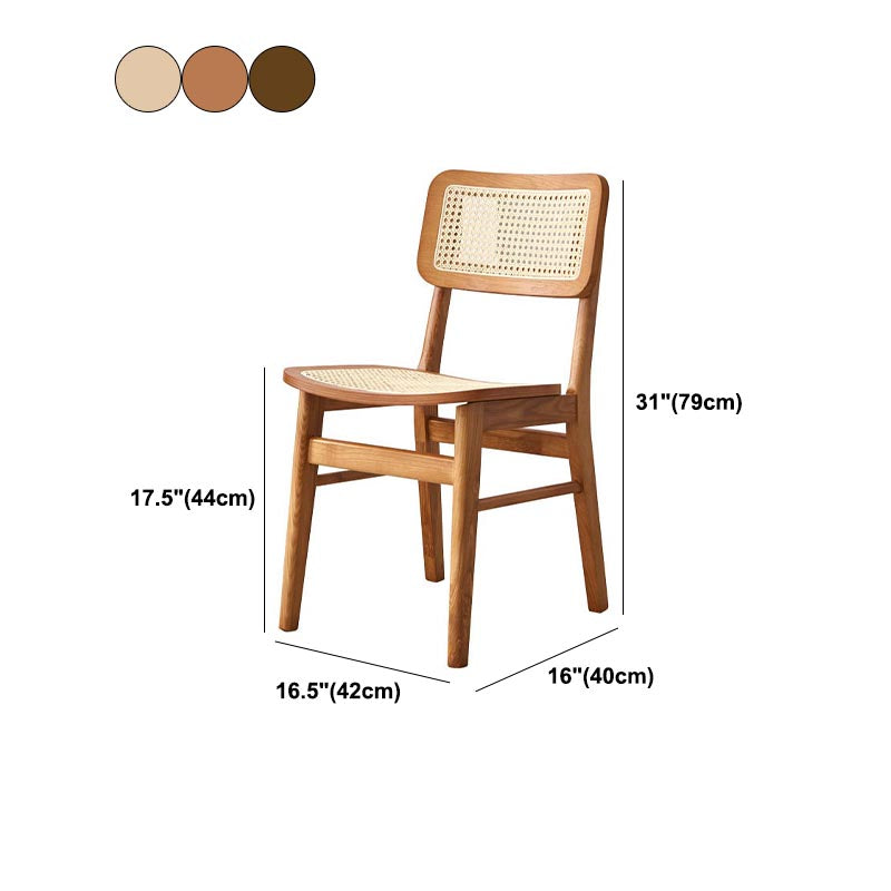 Solid Wood Side Chair Traditional Rattan Dining Chair with Wood Base Clearhalo 'Dining Chairs' 'Dining Tables & Seating' 'dining_chair' 'furn' 'furn_dining_chair' 'Furniture' 'Kitchen & Dining Furniture' 5303674