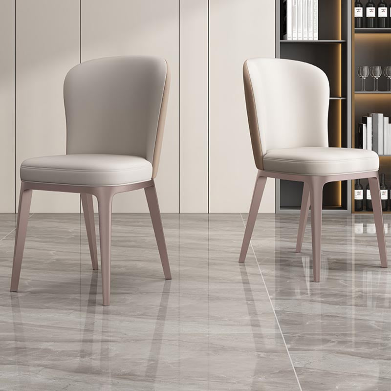 Chaise de salle à manger contemporaine en métal, meubles Parsons en finition mate pour la maison