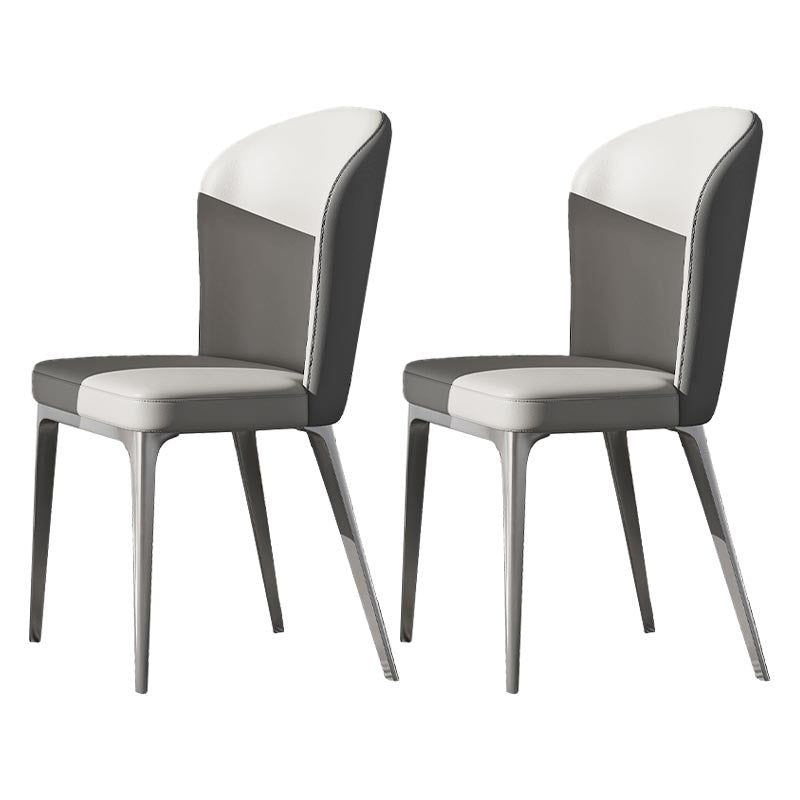 Chaise de salle à manger contemporaine en métal, meubles Parsons en finition mate pour la maison
