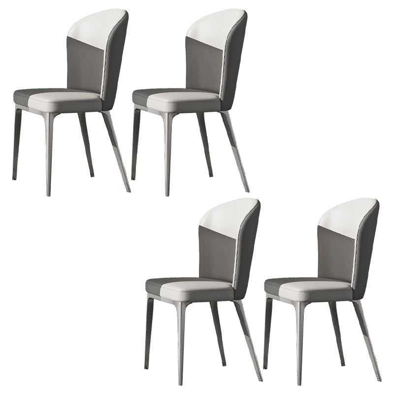 Chaise de salle à manger contemporaine en métal, meubles Parsons en finition mate pour la maison