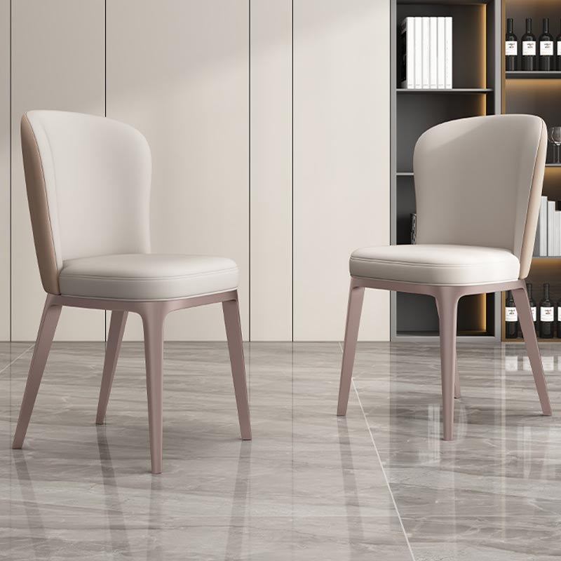 Chaise de salle à manger contemporaine en métal, meubles Parsons en finition mate pour la maison