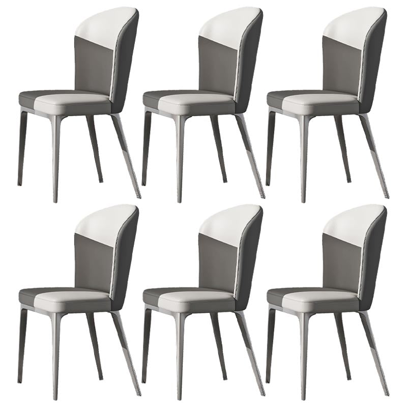 Chaise de salle à manger contemporaine en métal, meubles Parsons en finition mate pour la maison
