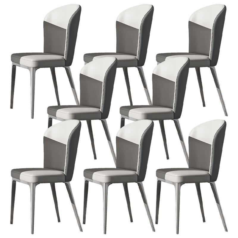 Chaise de salle à manger contemporaine en métal, meubles Parsons en finition mate pour la maison