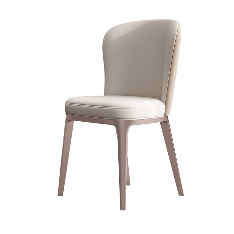 Chaise de salle à manger contemporaine en métal, meubles Parsons en finition mate pour la maison