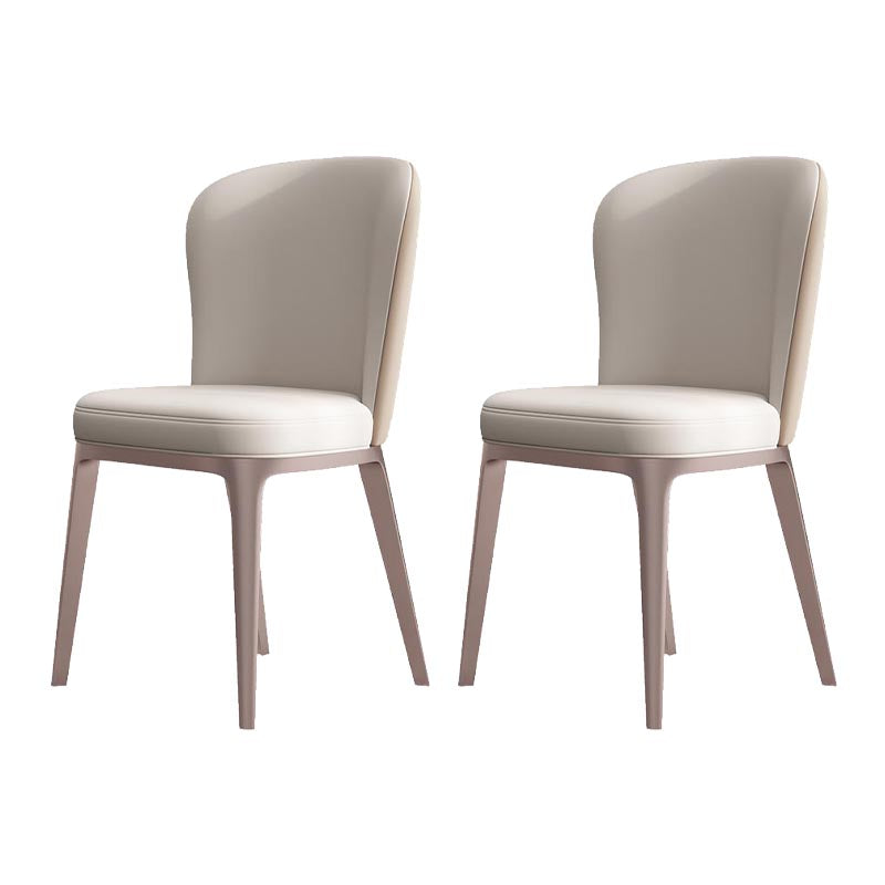Chaise de salle à manger contemporaine en métal, meubles Parsons en finition mate pour la maison