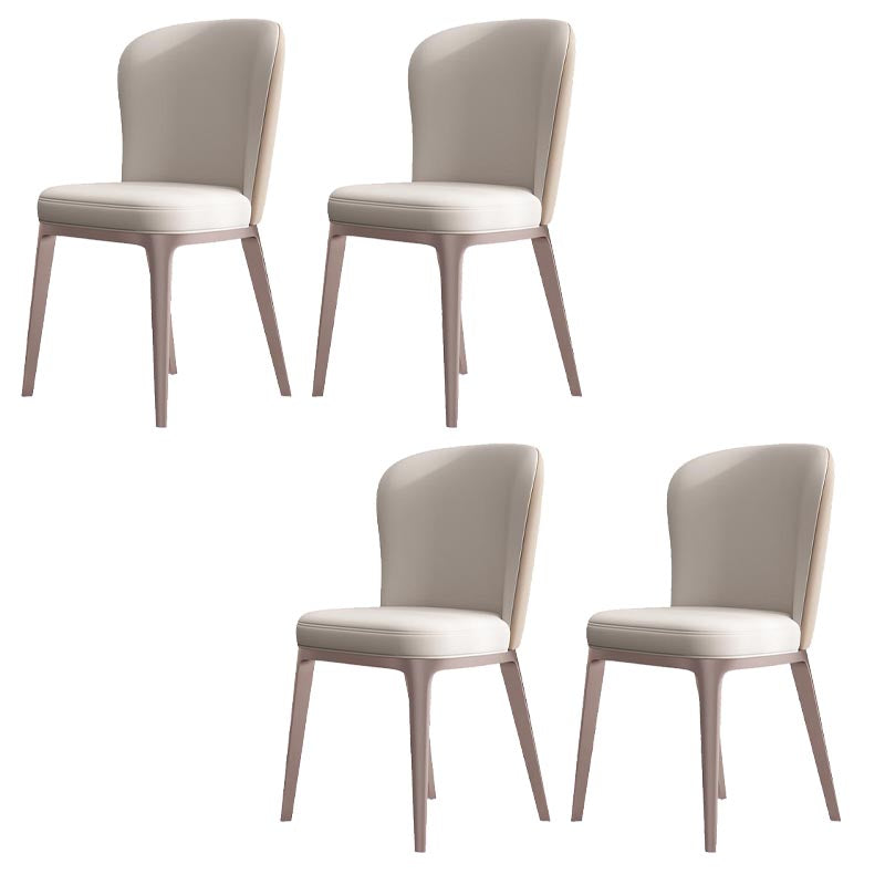Chaise de salle à manger contemporaine en métal, meubles Parsons en finition mate pour la maison