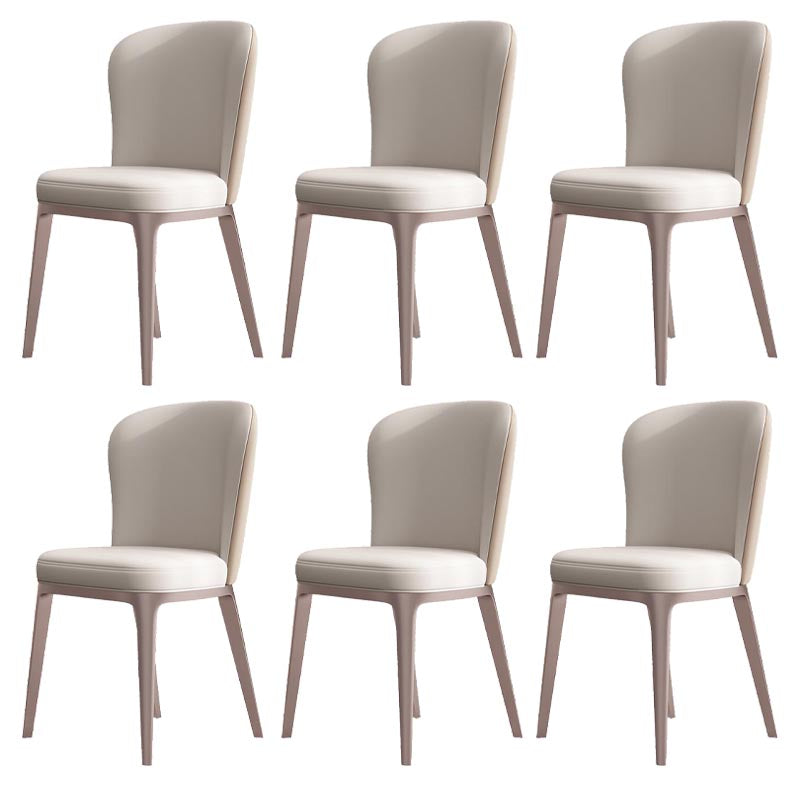 Chaise de salle à manger contemporaine en métal, meubles Parsons en finition mate pour la maison
