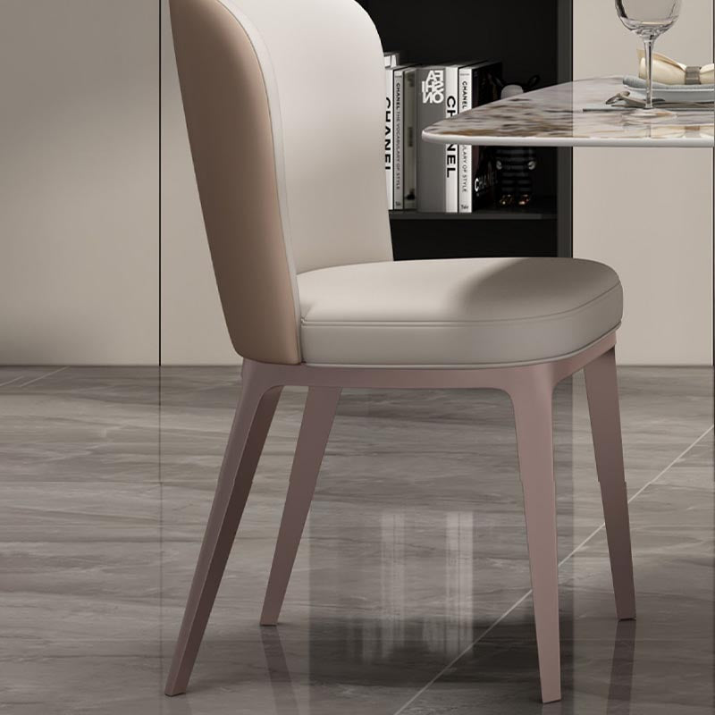 Chaise de salle à manger contemporaine en métal, meubles Parsons en finition mate pour la maison