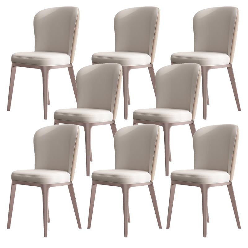 Chaise de salle à manger contemporaine en métal, meubles Parsons en finition mate pour la maison