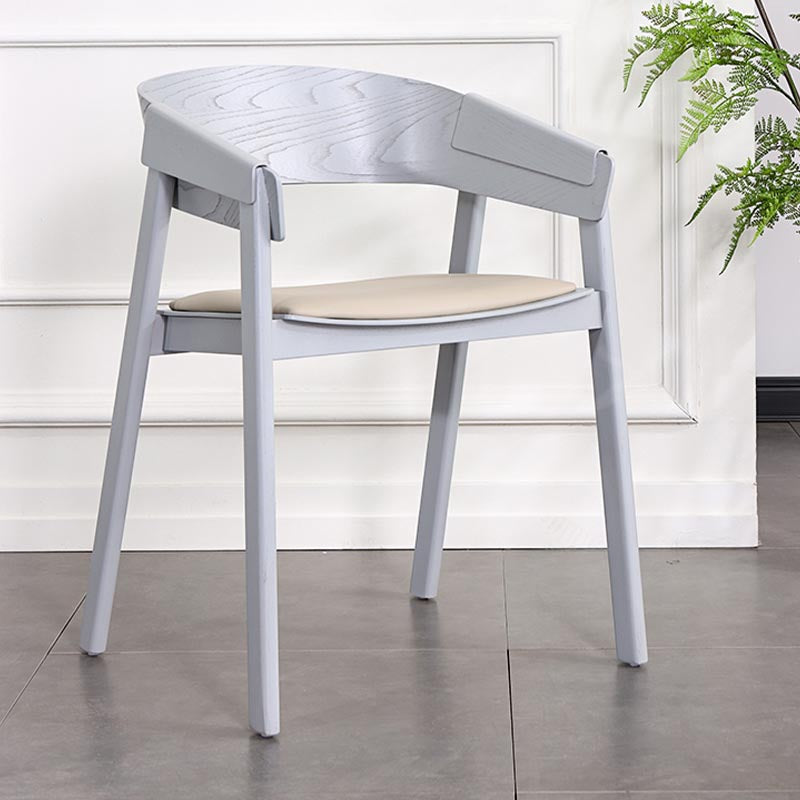 Sedia a braccio da pranzo in legno sedia da pranzo moderna con gambe in legno