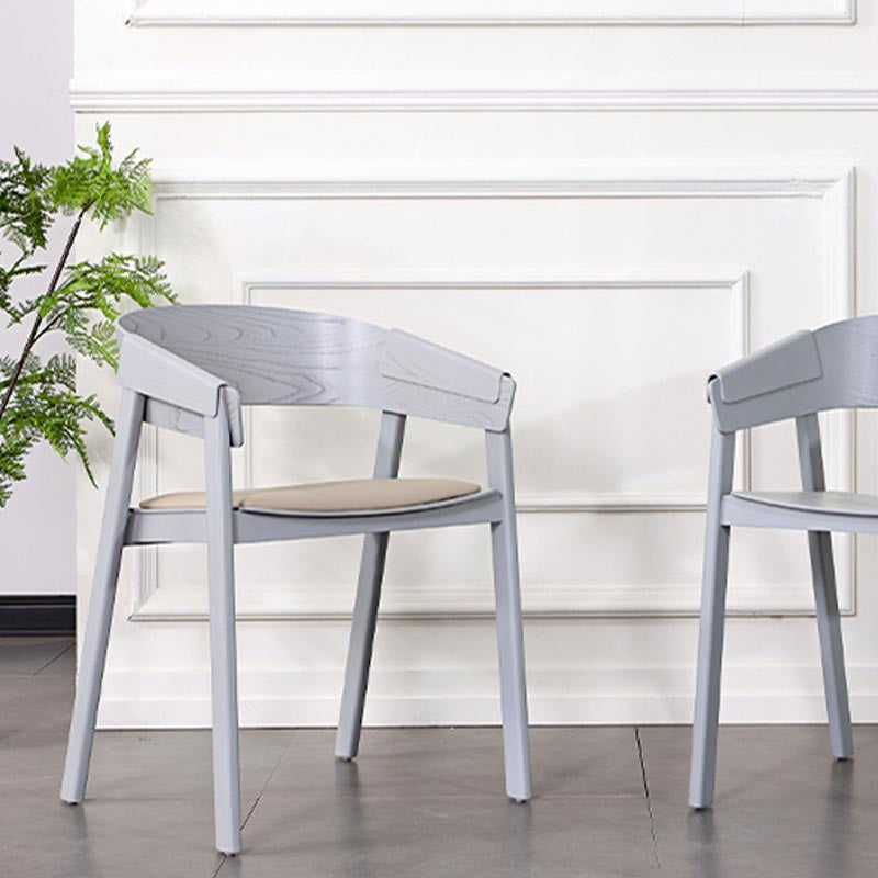 Sedia a braccio da pranzo in legno sedia da pranzo moderna con gambe in legno