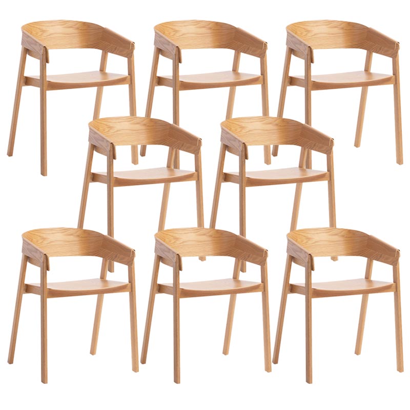 Sedia a braccio da pranzo in legno sedia da pranzo moderna con gambe in legno