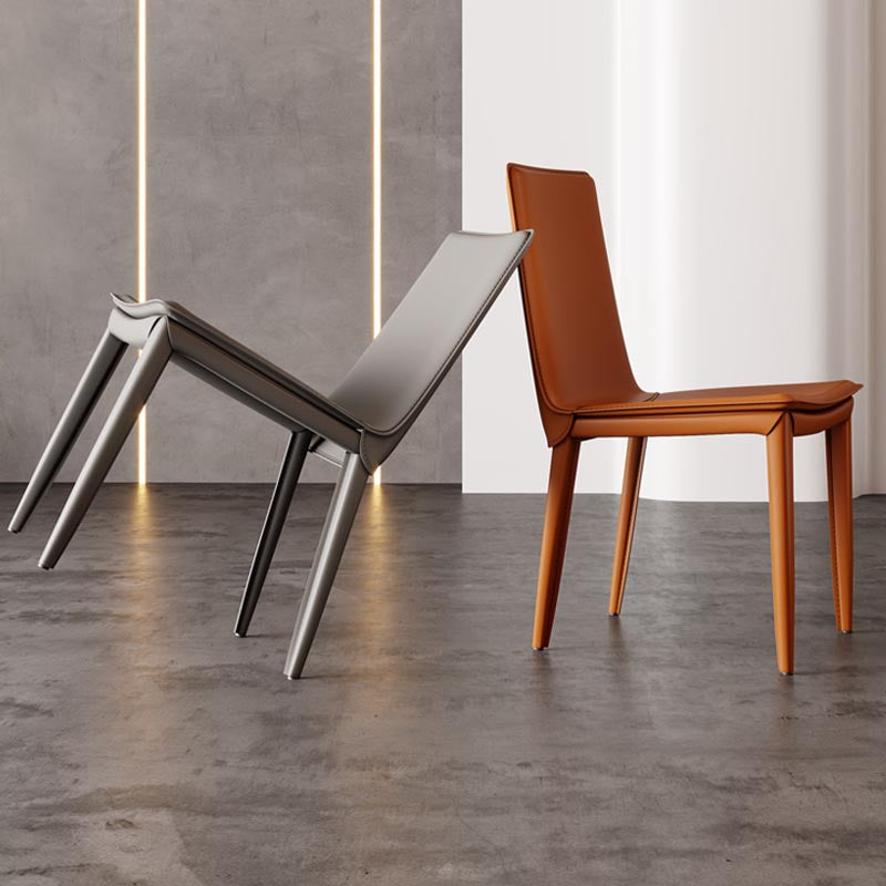 Sedia da pranzo in pelle sedia imbottita parsons per sala da pranzo