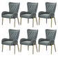 Glam Upholstered Chair Leather Arm Dining Chair with Gold Legs Grey 6 Piece Set Clearhalo 'Dining Chairs' 'Dining Tables & Seating' 'dining_chair' 'furn' 'furn_dining_chair' 'Furniture' 'Kitchen & Dining Furniture' 5303811
