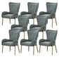 Glam Upholstered Chair Leather Arm Dining Chair with Gold Legs Grey 8 Piece Set Clearhalo 'Dining Chairs' 'Dining Tables & Seating' 'dining_chair' 'furn' 'furn_dining_chair' 'Furniture' 'Kitchen & Dining Furniture' 5303813