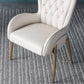 Glam Upholstered Chair Leather Arm Dining Chair with Gold Legs Clearhalo 'Dining Chairs' 'Dining Tables & Seating' 'dining_chair' 'furn' 'furn_dining_chair' 'Furniture' 'Kitchen & Dining Furniture' 5303819