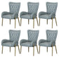 Glam Upholstered Chair Leather Arm Dining Chair with Gold Legs Light Gray 6 Piece Set Clearhalo 'Dining Chairs' 'Dining Tables & Seating' 'dining_chair' 'furn' 'furn_dining_chair' 'Furniture' 'Kitchen & Dining Furniture' 5303820