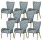 Glam Upholstered Chair Leather Arm Dining Chair with Gold Legs Light Gray 8 Piece Set Clearhalo 'Dining Chairs' 'Dining Tables & Seating' 'dining_chair' 'furn' 'furn_dining_chair' 'Furniture' 'Kitchen & Dining Furniture' 5303822