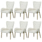 Glam Upholstered Chair Leather Arm Dining Chair with Gold Legs Off-White 6 Piece Set Clearhalo 'Dining Chairs' 'Dining Tables & Seating' 'dining_chair' 'furn' 'furn_dining_chair' 'Furniture' 'Kitchen & Dining Furniture' 5303828